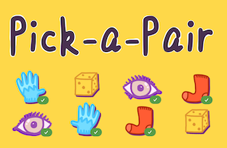 banner title for the Pick-a-Pair matching game mode for English grammar, punctuation, and spelling